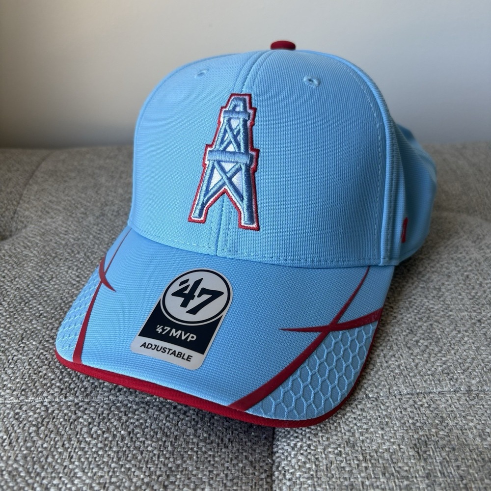 Houston Oilers`47 Brand MVP Sensei Adjustable Hat / Cap Blue NEW